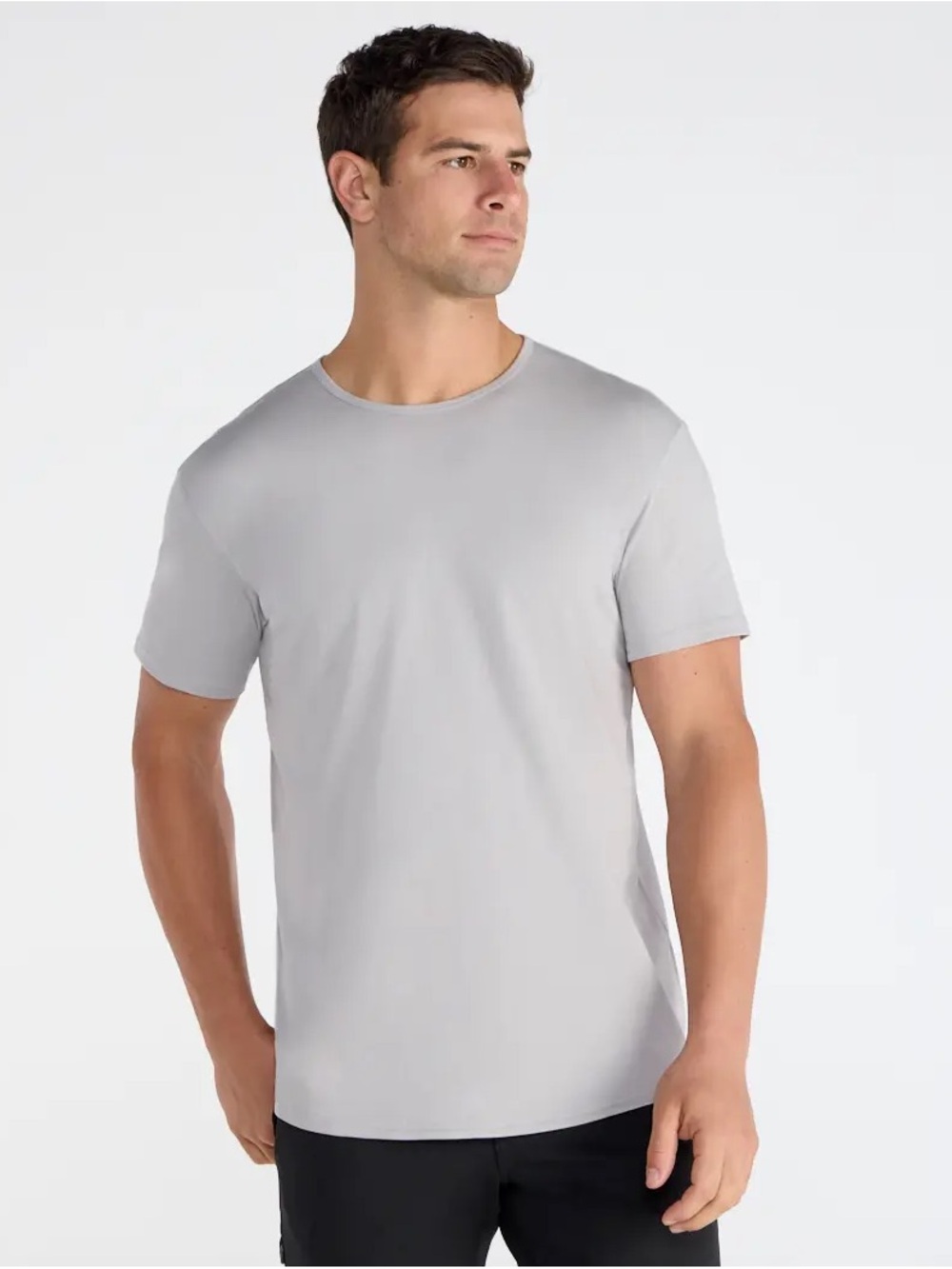 NWT BYLT Basics Cotton Short Sleeve Drop-Cut Shirt in Stone Grey - Medium